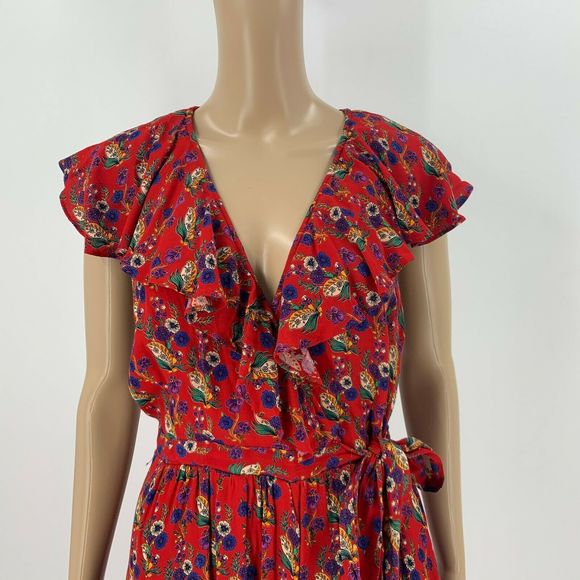 Anthropologie Maeve Rosalia Floral Wrap Dress 8 - Picture 4 of 10